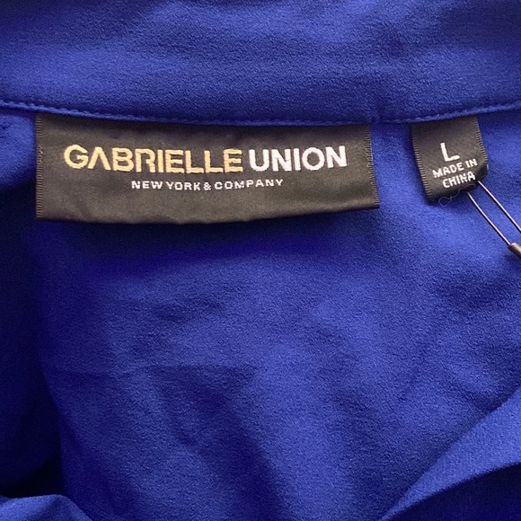 Blue Cropped Blouse - LARGE - Picture 3 of 4